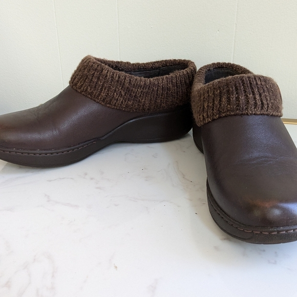 Dansko Kenzie Brown Leather Sweater Clogs Shoes Sz 41 US 10.5/11 - Picture 4 of 8